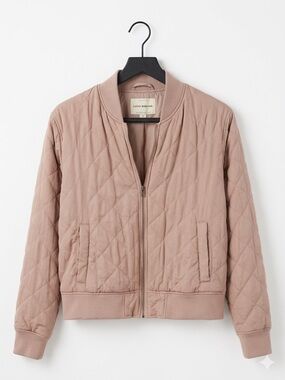 Lucky Brand Quilted Bomber Jacket - Mauve